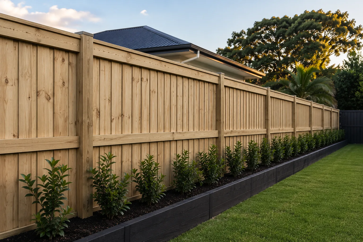 mixed timber and steel feature boundary project in Auckland