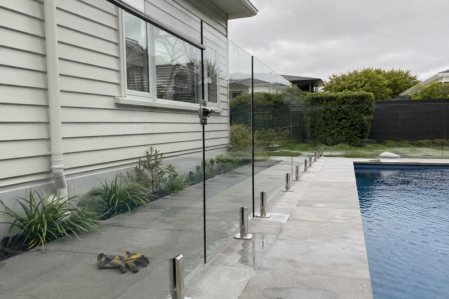 powder-coated aluminium pool fence project in Hamilton